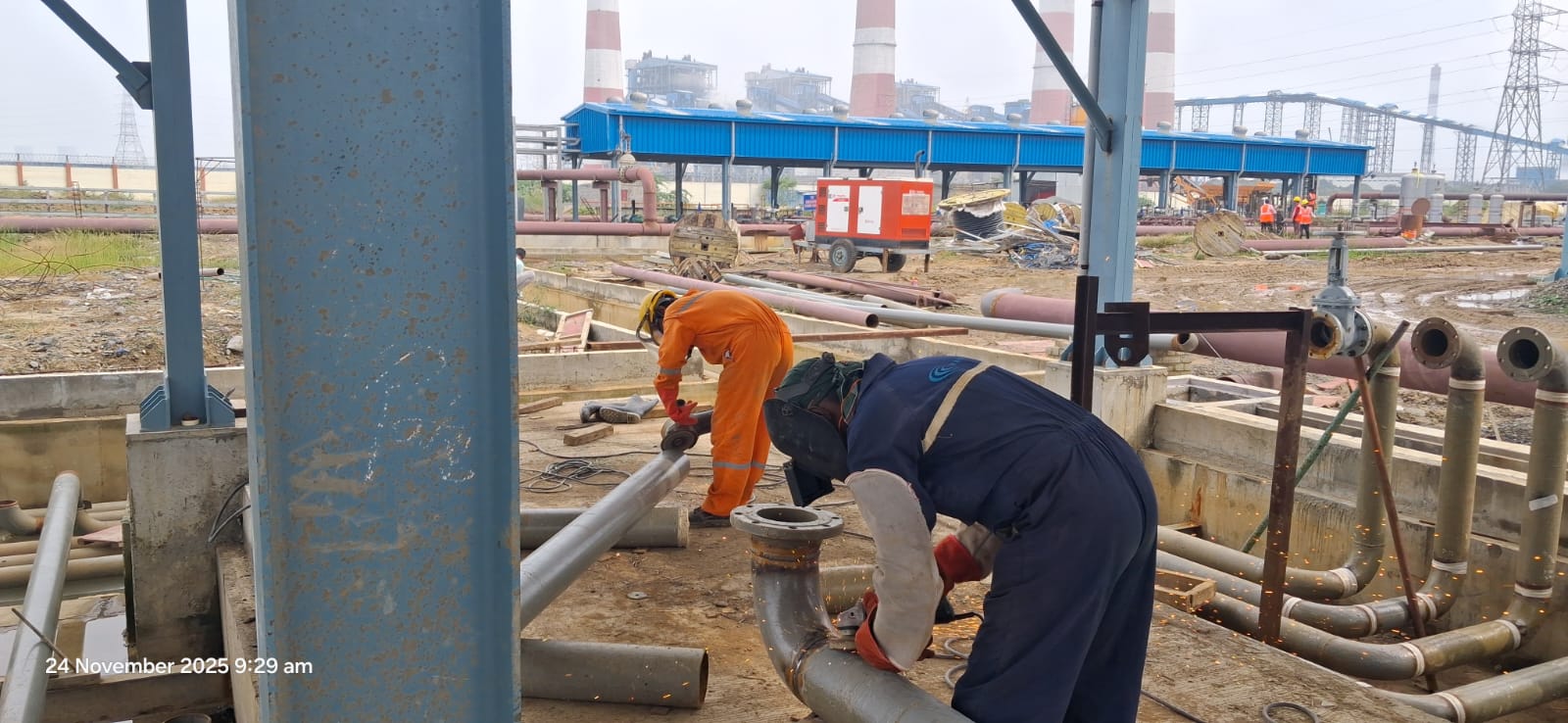 Field team conducting pipeline work